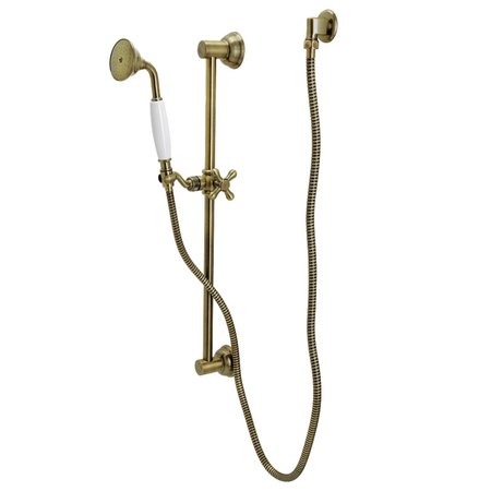 KINGSTON BRASS Shower Combo, Antique Brass, Wall Mount KAK3523W3